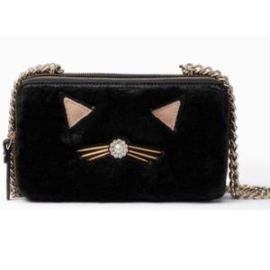 Kate Spade Fur Cat Face Shoulder/Crossbody Bag